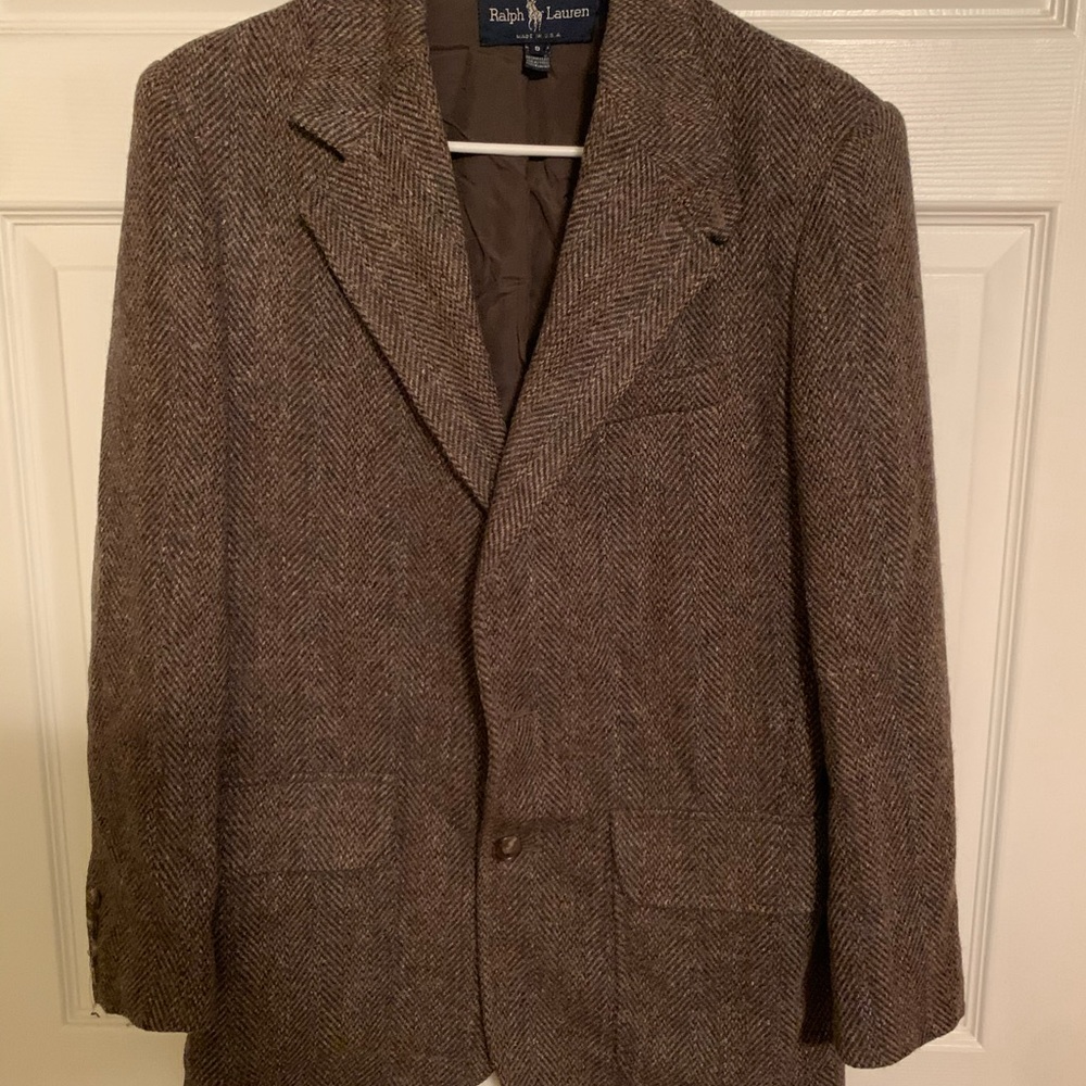 Ralph Lauren Vtg Wool Tweed Blazer Jacket Sz 8